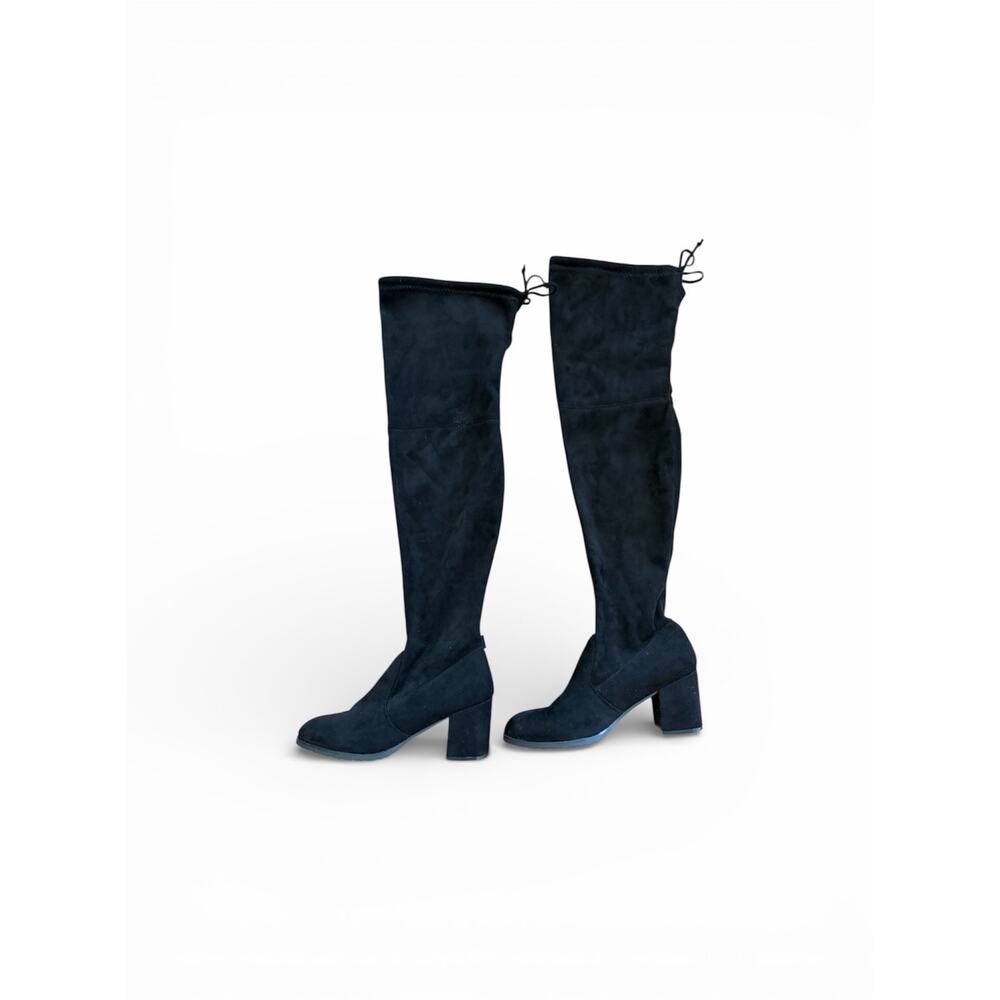Women’s Black Thigh High Faux Suede Boots-    Size 41 (Fits 9)